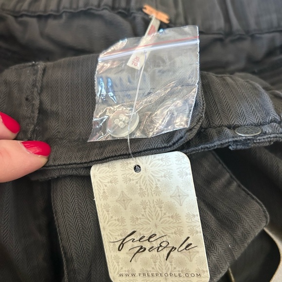 Free People Charcoal Gray Pants with Belt - Picture 2 of 4